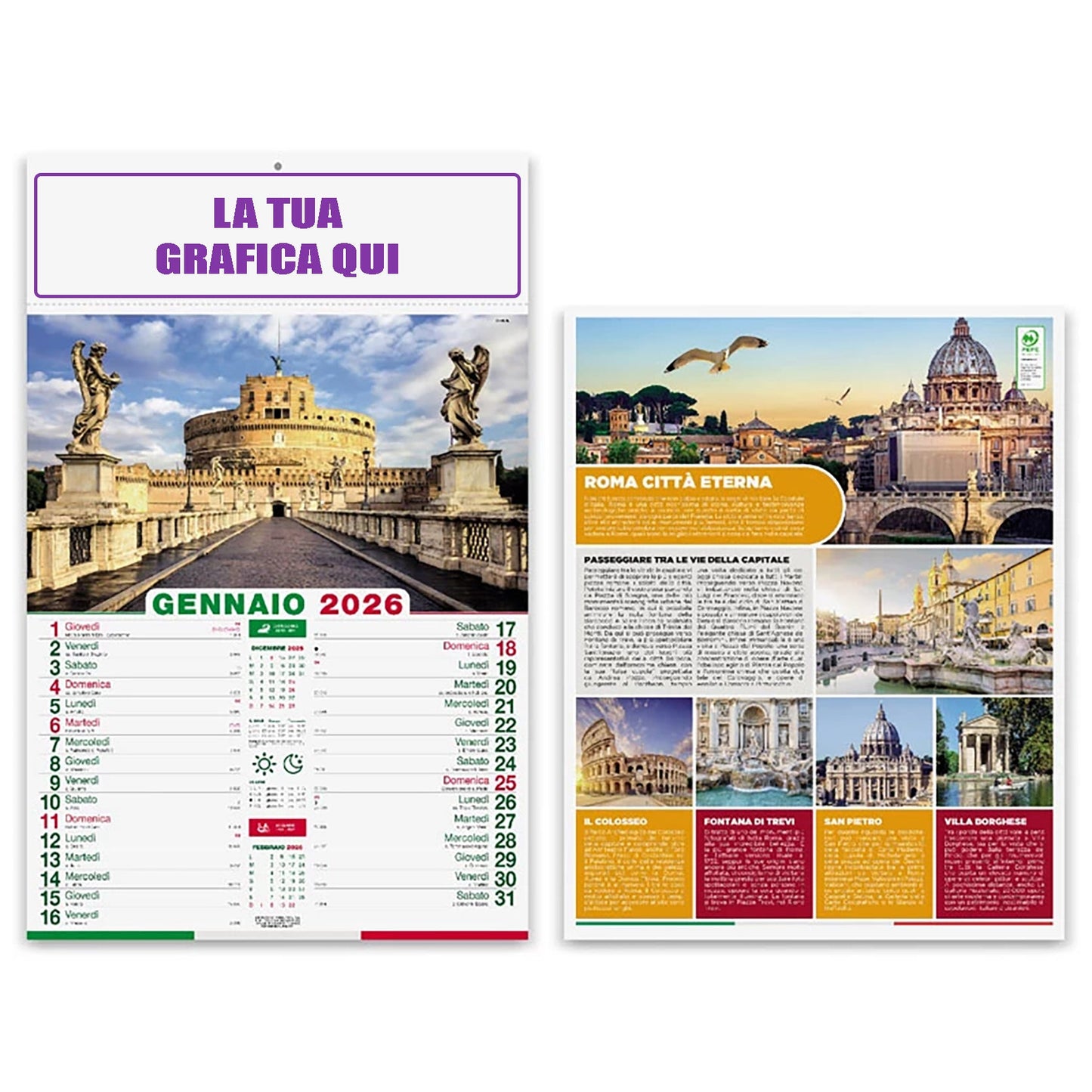 Calendario Olandese Città d'Italia - StampaTop
