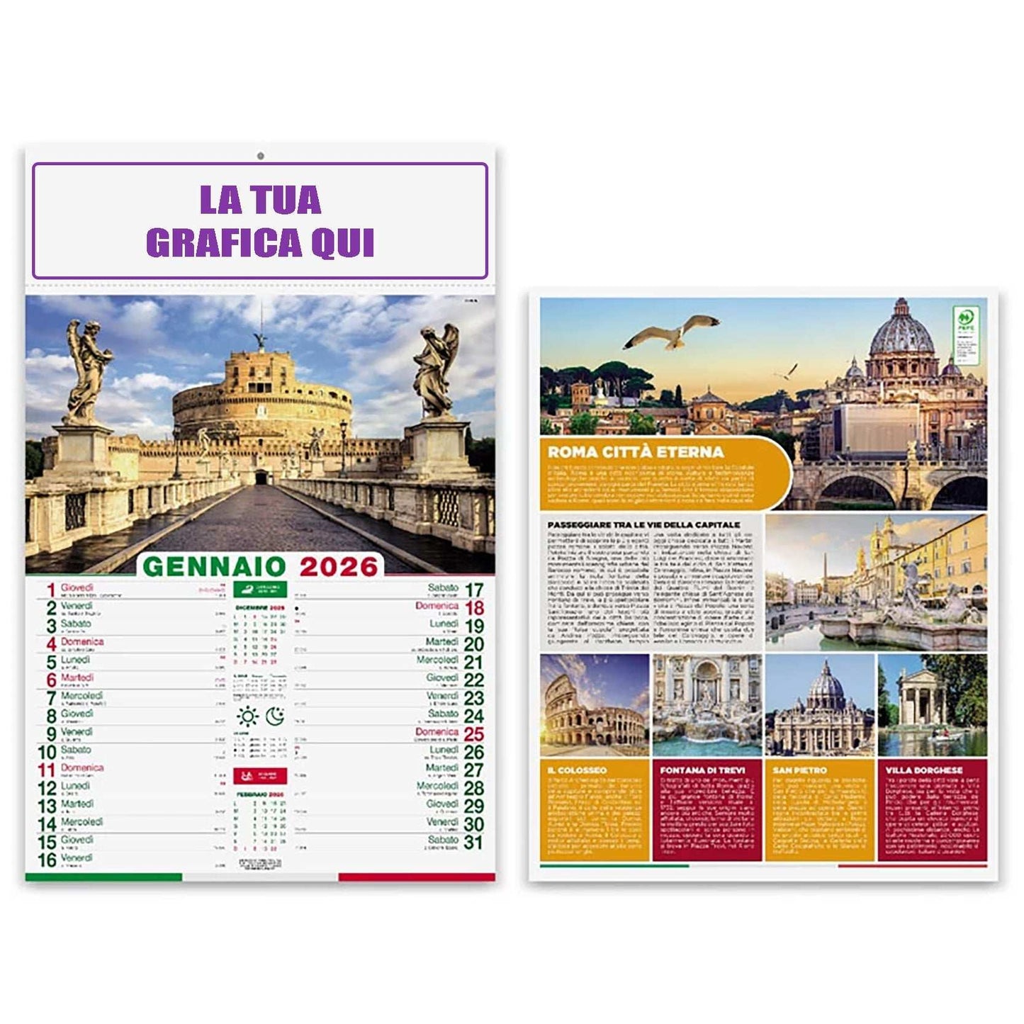 Calendario Olandese Città d'Italia - StampaTop