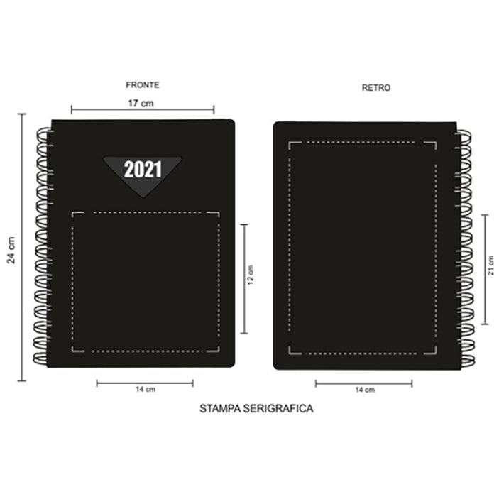 Agenda settimanale con spirale 17 X 24 cm - StampaTop