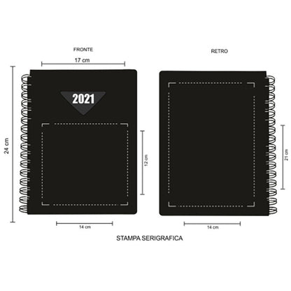 Agenda settimanale con spirale 17 X 24 cm - StampaTop