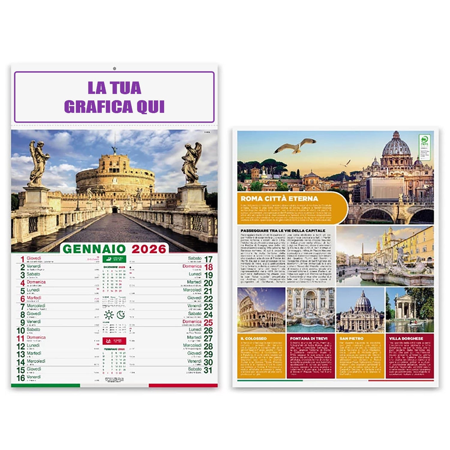 Calendario Olandese Città d'Italia - StampaTop